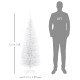 5ft Unlit Artificial Christmas Tree, Pencil Slim Xmas Tree with Solid Stand and Realistic Branches, White