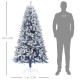 6ft Flocked Artificial Christmas Tree with 700 Snow Frosted Tips, Metal Stand, Snowy Hinged Xmas Tree, Blue