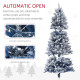 6ft Flocked Artificial Christmas Tree with 700 Snow Frosted Tips, Metal Stand, Snowy Hinged Xmas Tree, Blue