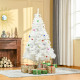 6ft Snow Artificial Christmas Tree w/ Metal Stand Decorations Home Seasonal Elegant Faux White