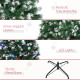 7FT Tall Prelit Pencil Slim Artificial Christmas Tree with Realistic Branches, 350 Colourful LED Lights and 818 Tips, Xmas Decor