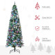 7FT Tall Prelit Pencil Slim Artificial Christmas Tree with Realistic Branches, 350 Colourful LED Lights and 818 Tips, Xmas Decor