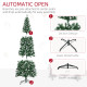 7&#039; Tall Prelit Pencil Slim Artificial Christmas Tree w/ Realistic Branches, 350 Colourful LED Lights &amp; 818 Tips, Xmas Decoration