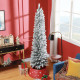 7ft Artificial Snowy Pencil Christmas Tree - Green