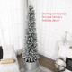 7ft Artificial Snowy Pencil Christmas Tree - Green