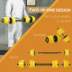 30KG Dumbbell &amp; Barbell  Adjustable Set Plate Bar Clamp Rod Home Gym Sports Area Exercise Ergonomic