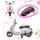 AIYAPLAY 12V Vespa Licensed Kids Electric Motorbike w/ Music, Headlights, FM Radio, for 3-6 Years - White