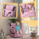 AIYAPLAY 2 in 1 Kids Chair Recliner with Backrest, Armrest, Footrest, PU Leather, for 3-9 Years Old, Pink