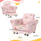 AIYAPLAY 2 Piece Kids Sofa Set with Unicorn Design, Wooden Frame, for 1.5-3 Years Old, Pink