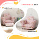 AIYAPLAY 2 Piece Kids Sofa Set with Unicorn Design, Wooden Frame, for 1.5-3 Years Old, Pink