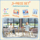 AIYAPLAY 3 Pcs Toddler Table and Chair Set, Kids Desk and 2 Chairs Set w/ Bunny Ear Backrest, for Nursery, Playroom