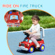 AIYAPLAY Ride On Fire Truck Foot to Floor Design with Under Seat Storage, Steering Wheel, Music, Light, for 1.5-3 Years, Red