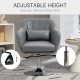 Swivel Microfibre Accent Chair for Living Room Contemporary Vanity Armchair with Adjustable Height Thick Cushion Lumbar Support 