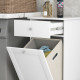 Single Hamper Laundry Storage Cabinet - White