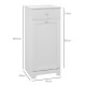 Single Hamper Laundry Storage Cabinet - White