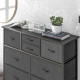 Bedroom Chest of Drawers, 10 Drawer Dresser with Foldable Fabric Drawers and Steel Frame, Black