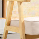 Wooden Rattan Weave Panel Accent Chair - Natural Finish