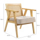 Wooden Rattan Weave Panel Accent Chair - Natural Finish