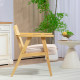 Wooden Rattan Weave Panel Accent Chair - Natural Finish