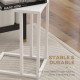 C Shape Bedside Table w/Metal Frame Wood-Effect Top Sofa Narrow Snack End Table for Living Room, White