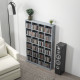 CD Storage Unit with Adjustable Shelves, 89 x 130.5 cm, Cement Grey