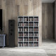 CD Storage Unit with Adjustable Shelves, 89 x 130.5 cm, Cement Grey