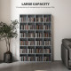 CD Storage Unit with Adjustable Shelves, 89 x 130.5 cm, Cement Grey