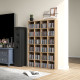 CD Storage Unit with Adjustable Shelves, 89 x 130.5 cm, Natural Wood Finish