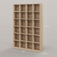 CD Storage Unit with Adjustable Shelves, 89 x 130.5 cm, Natural Wood Finish