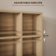 CD Storage Unit with Adjustable Shelves, 89 x 130.5 cm, Natural Wood Finish