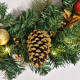 60cm Pre-Lit Artificial Christmas Door Wreath Holly LED Decor Pine Cones Hanging Glittered Festival Indoor Outdoor Decoration