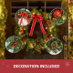 60cm Pre-Lit Artificial Christmas Door Wreath Holly LED Decor Pine Cones Hanging Glittered Festival Indoor Outdoor Decoration