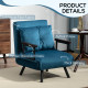 4-in-1 Velvet-Feel Single Chair Bed, with Pillow - Navy Blue