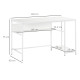 Computer Desk with Storage, 120 x 60cm Home Office Desk with 2 Shelves and Steel Frame, Writing Table for Living Room, Study, Wh