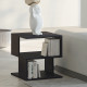 Side Table Square Coffee Table Modern End Table with 2 Tier Storage Shelves for Living Room, Bedroom, Black