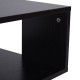 Side Table Square Coffee Table Modern End Table with 2 Tier Storage Shelves for Living Room, Bedroom, Black