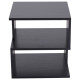 Side Table Square Coffee Table Modern End Table with 2 Tier Storage Shelves for Living Room, Bedroom, Black