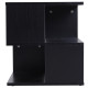 Side Table Square Coffee Table Modern End Table with 2 Tier Storage Shelves for Living Room, Bedroom, Black