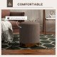 Soft Padded Corduroy Footstool - Light Brown