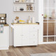 Drop-Leaf Kitchen Island on Wheels Utility Storage Cart with Drawers &amp; Cabinet for Kitchen, Dining &amp; Living Room