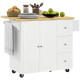 Drop-Leaf Kitchen Island on Wheels Utility Storage Cart with Drawers &amp; Cabinet for Kitchen, Dining &amp; Living Room