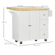 Drop-Leaf Kitchen Island on Wheels Utility Storage Cart with Drawers &amp; Cabinet for Kitchen, Dining &amp; Living Room