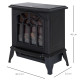 1000W/2000W Freestanding Electrical Fireplace Indoor Heater Stove Log Wood LED Burning Effect Flame with Thermostat Control Blac