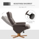 Recliner Armchair, Swivel Reclining Chair With Ottoman, Swivel Faux Leather Chair with Wooden Base and Storage Footstool for Liv