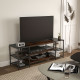 TV Unit Cabinet for TVs up to 60 Inches, Industrial TV Stand with Storage Shelves for Living Room, Brown and Black