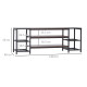 TV Unit Cabinet for TVs up to 60 Inches, Industrial TV Stand with Storage Shelves for Living Room, Brown and Black