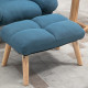 Armchair with Footstool, 180° Recliner with Ottoman, Accent Chair and Footstool with 3-Position Adjustable Backrest and Wooden L