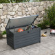 Outsunny 311L Galvanised Steel Garden Storage Box, with Lock - Dark Grey