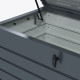 Outsunny 311L Galvanised Steel Garden Storage Box, with Lock - Dark Grey