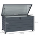 Outsunny 311L Galvanised Steel Garden Storage Box, with Lock - Dark Grey